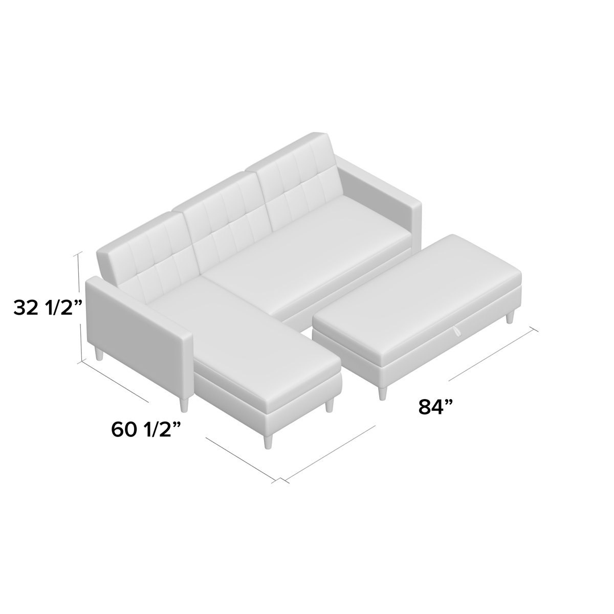 Mistana™ Cordell 84" Wide Reversible Sleeper Sofa & Chaise with Ottoman & Reviews Wayfair